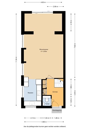Floorplan - Emile Hullebroeckstraat 41D, 3543 BZ Utrecht